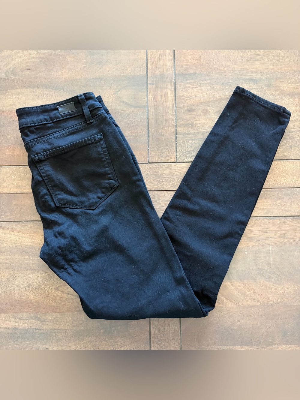 PAIGE Verdugo Ultra Skinny in Black Shadow, Size 27